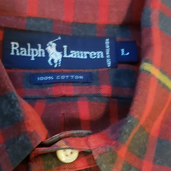 Ralph Lauren Red Plaid Men's Shirt Sz-L - Picture 3 of 4